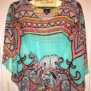 Bright colored sheer top